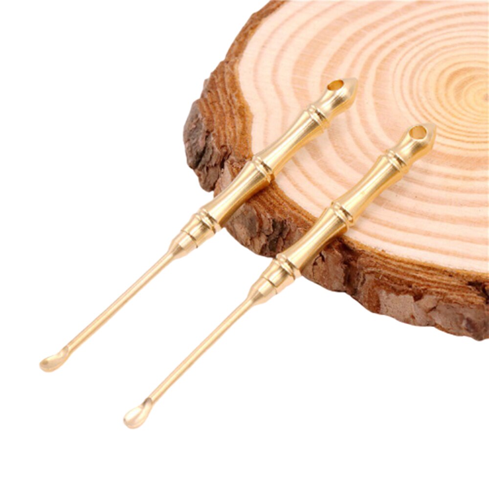 Puur Messing Multifunctionele Oor Lepel Tandenstoker Combinatie Outdoor Draagbare Fruit Vork Tandenstoker Fles