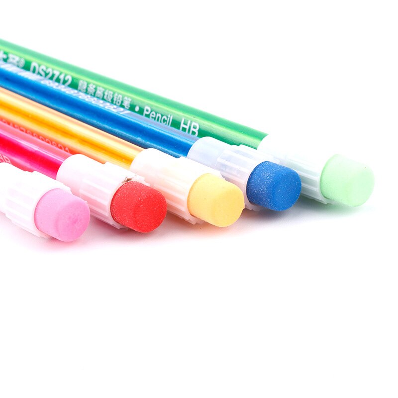 Lote de lápices de madera de 100 Uds., lápices con goma de color caramelo, material de escritura para oficina escolar para niños bonitos, lápiz coreano de grafito