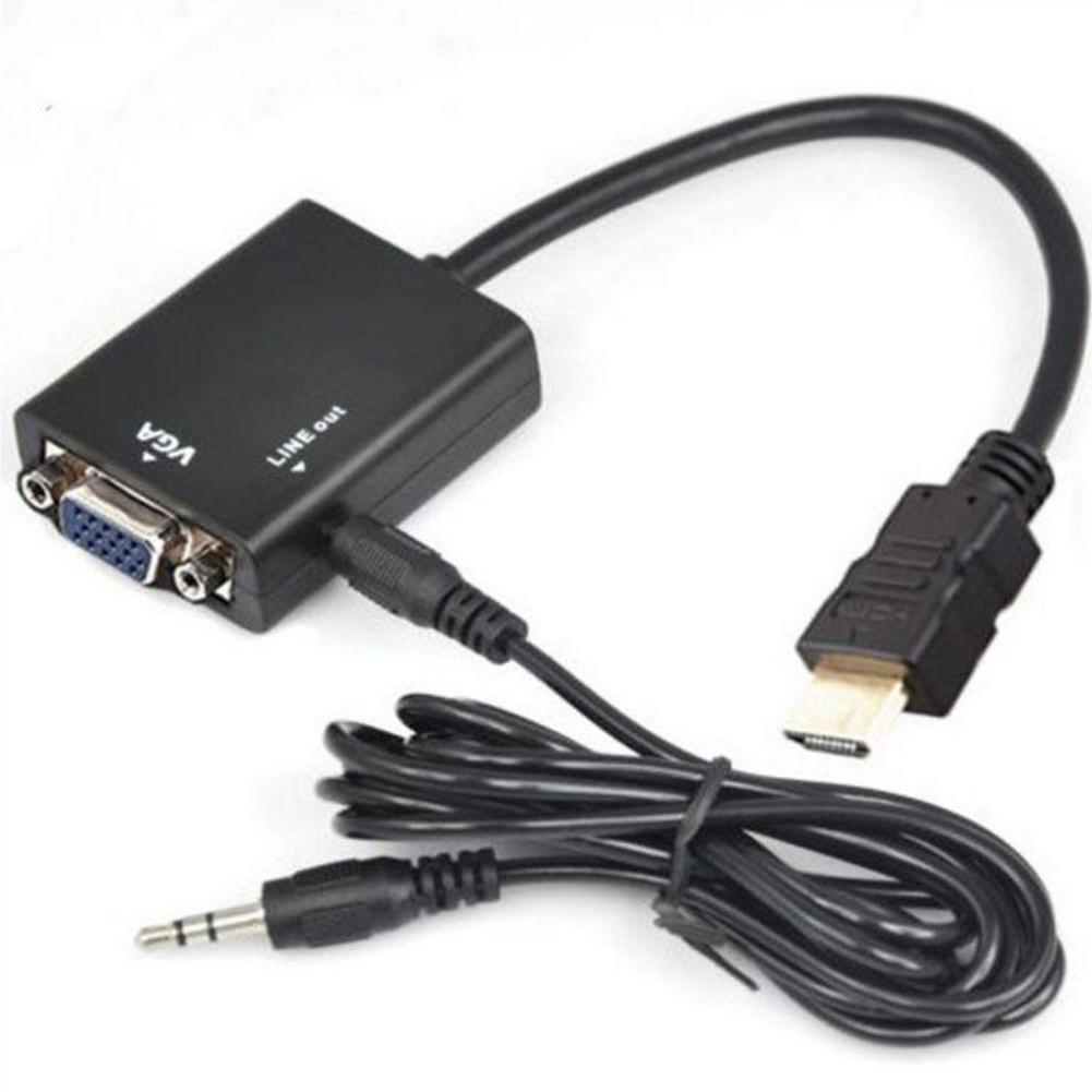 MINI HDMI Male Naar VGA Female Video Converter Adapter HD 1080P Met Audio-uitgang Voor PC DVD HDTV