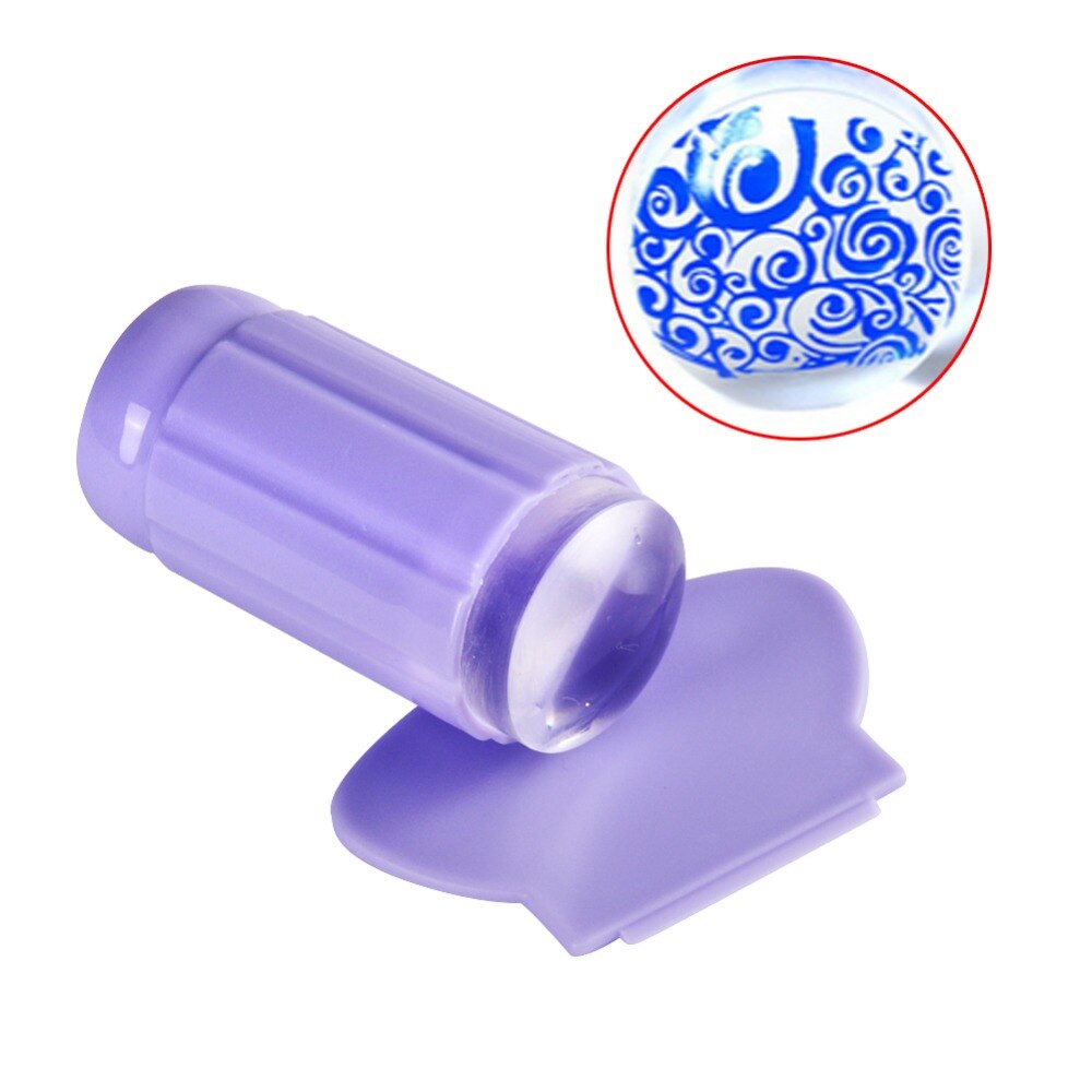 Buitee Clear Jelly Silicone Nail Stamper With Scrapet Nail Art Stamping Tool Set For DIY Nail Stamping Manicure Nail Decoration: Set 8