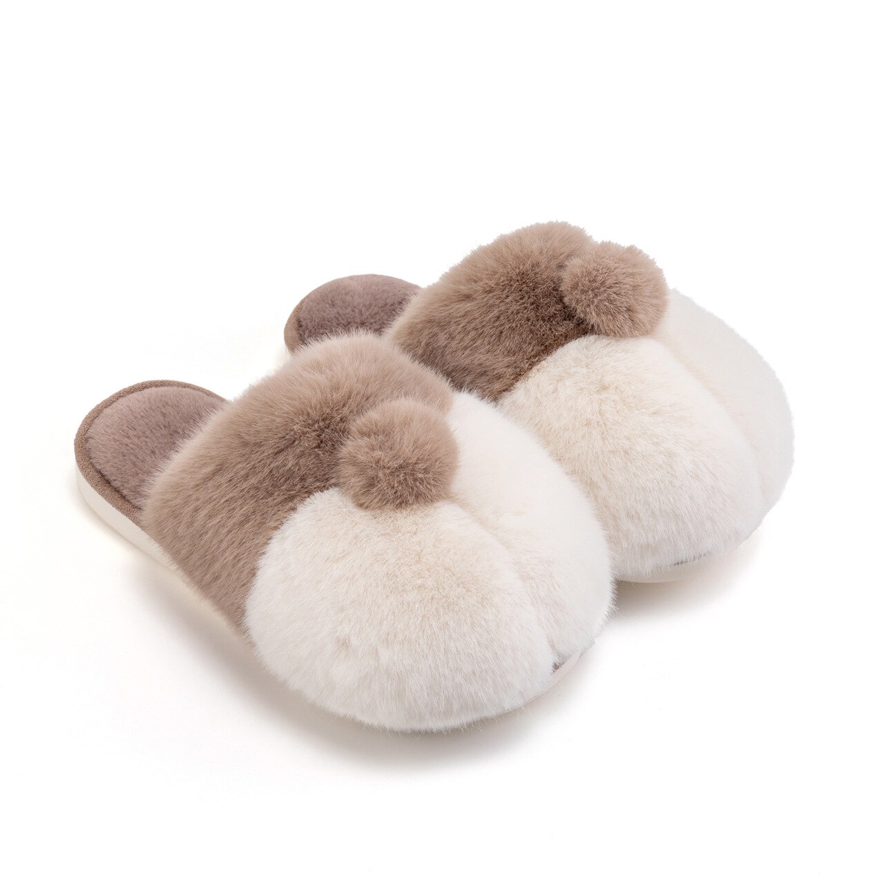 Corgi – pantoufles de noël pour garçons et filles, chaussons chauds en fausse fourrure, doux et assortis: gray / 27-28