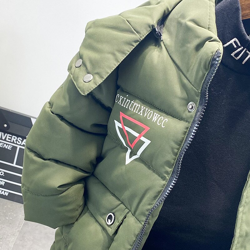 neue Winter freundlicher Wattierte Jacke Junge Warmen Vevet Parkas Jacke Koreanischen Stil freundlicher Kleidung Jungen Baumwolle Mit Kapuze jacke