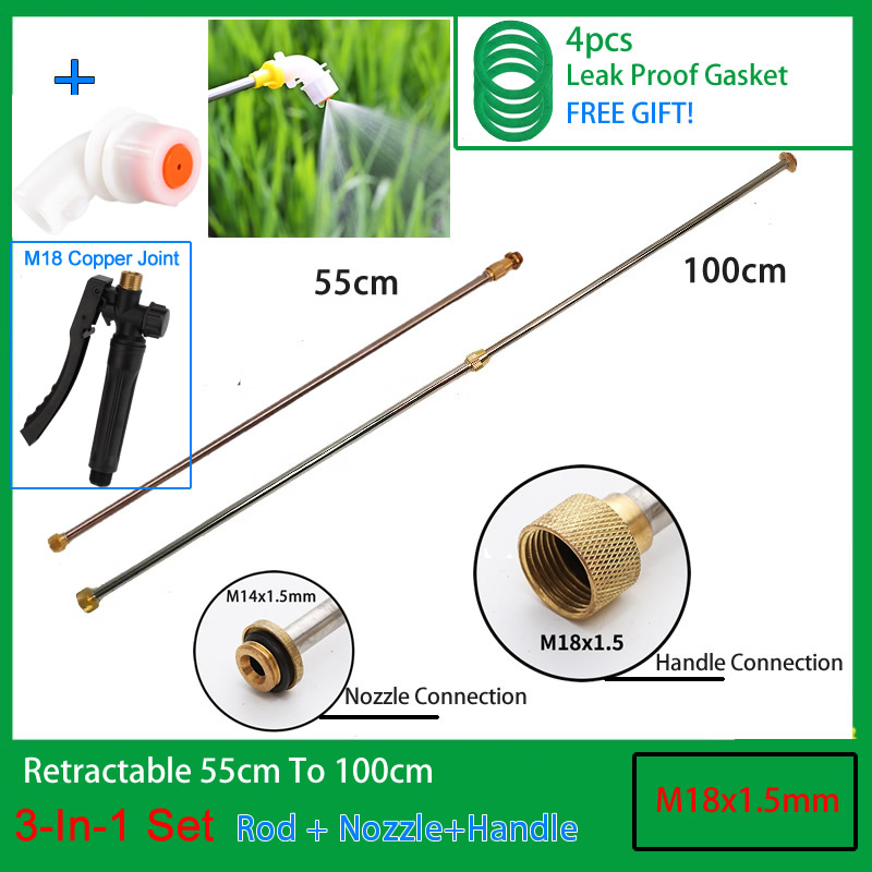 3In1 Edelstahl 1m Versenkbare Spritzstab Kupfer Stecker Outdoor Garten Spritzen Für Elektrische Hand Sprayer Zubehör: Brown
