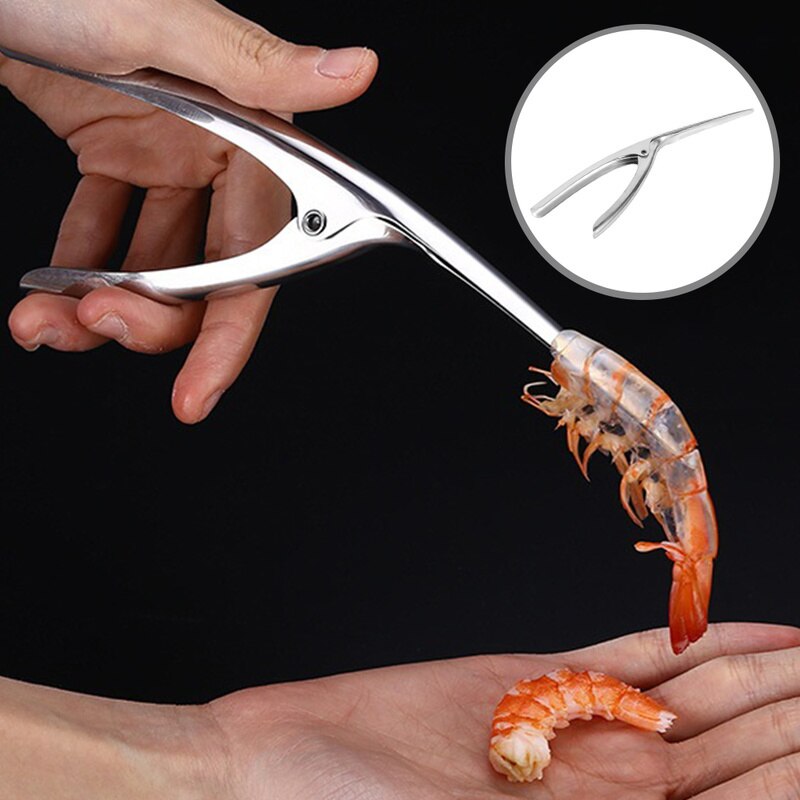 Stainless Steel Smart Shrimp Peeling Plier Kitchen Restaurant Easy Peel Shrimp Clamp Tong House Handy Shrimp Peel Tools