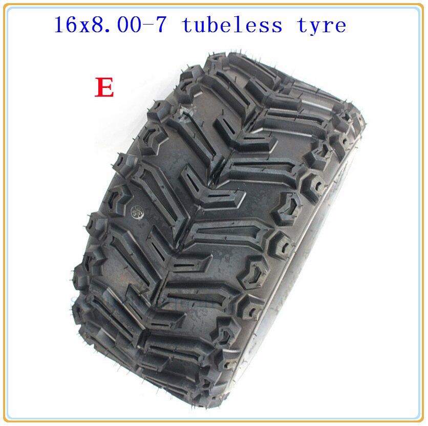 16 x 8-7 (200/55-7)  kart bildeler 7 tommer atv dekk 16 x 8.00-7 16 * 8-7 motorvei dekk terreng dekk slitesterke hjul dekk: 16 x 8-7 dekk e