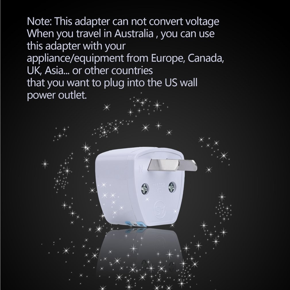 newPortable Plug Adapter Universal Travel US or EU to AU Power Socket Adapter Travel Converter Adapter Outdoor Converter