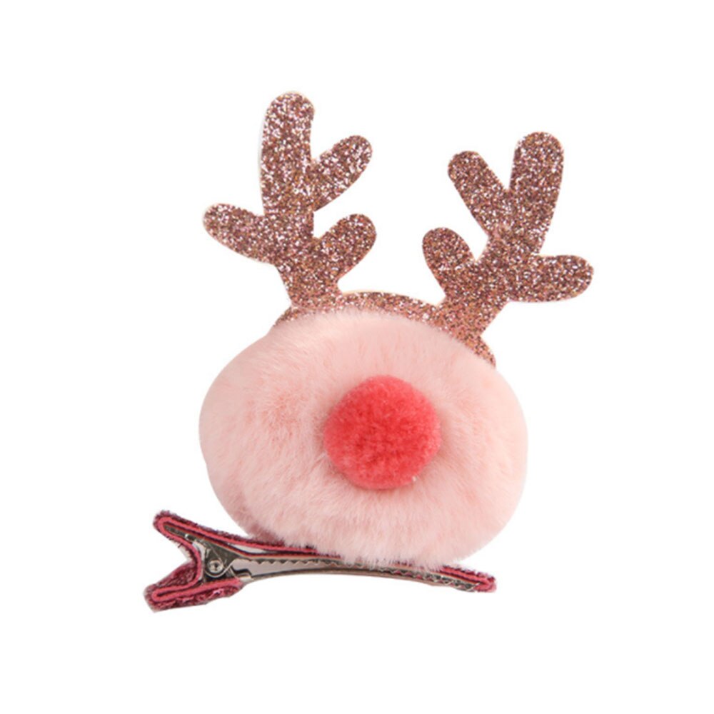 Kerst Clip Kerst Leuke Pompom Elanden Herten Lovertjes Geweien Cartoon Party Haar Accessoire Clip