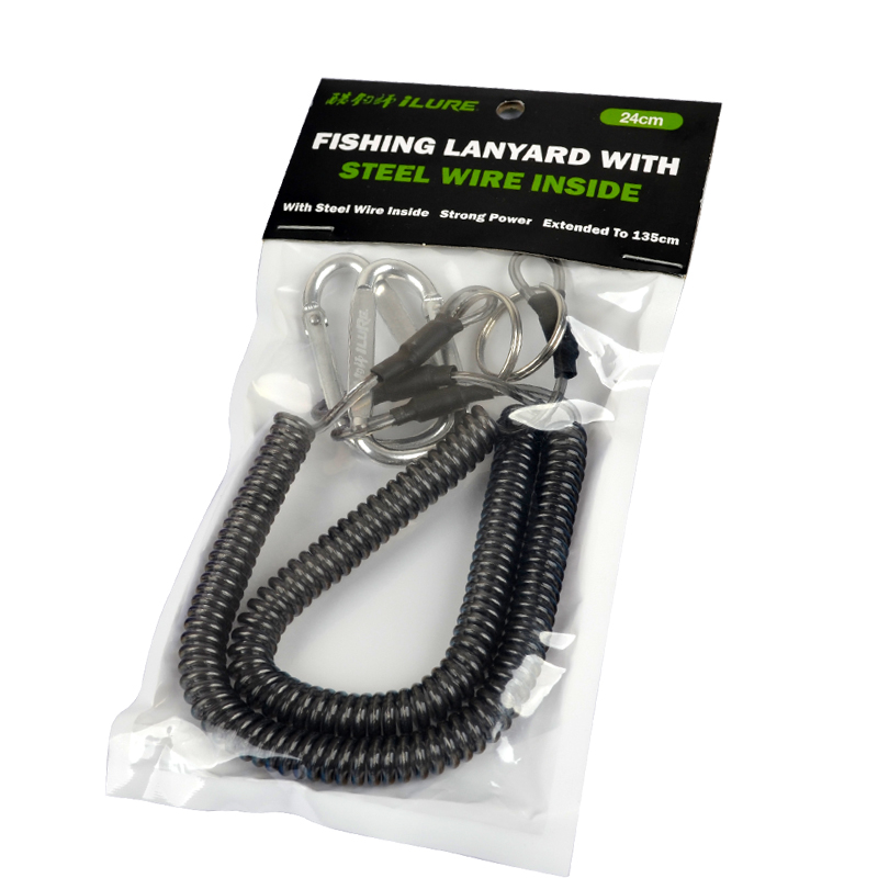 2 stks/partij Lanyards Varen Multicolor Touwen Kayak Camping Veilige Lijnen Draad Vissen Lanyard voor Tangen Lip Grips Pesca Gereedschap: 2pcs silver