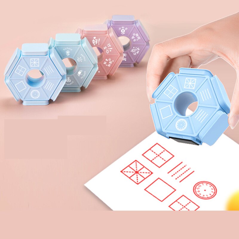 1pcs Seal Six-sided Teacher Seal Award Badge Special for Kids Children H-best