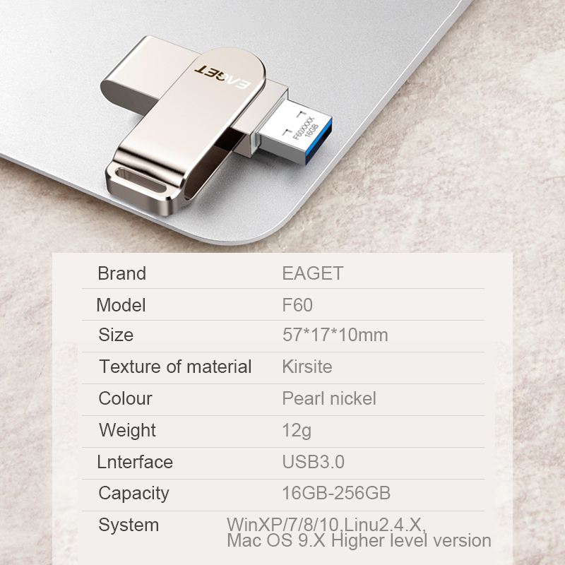 EAGET F60 128G USB Flash Drive USB 3.0 USB Flash Drive Ad Alta Velocità Pen Drive Mini Flash Drive di Memoria bastone