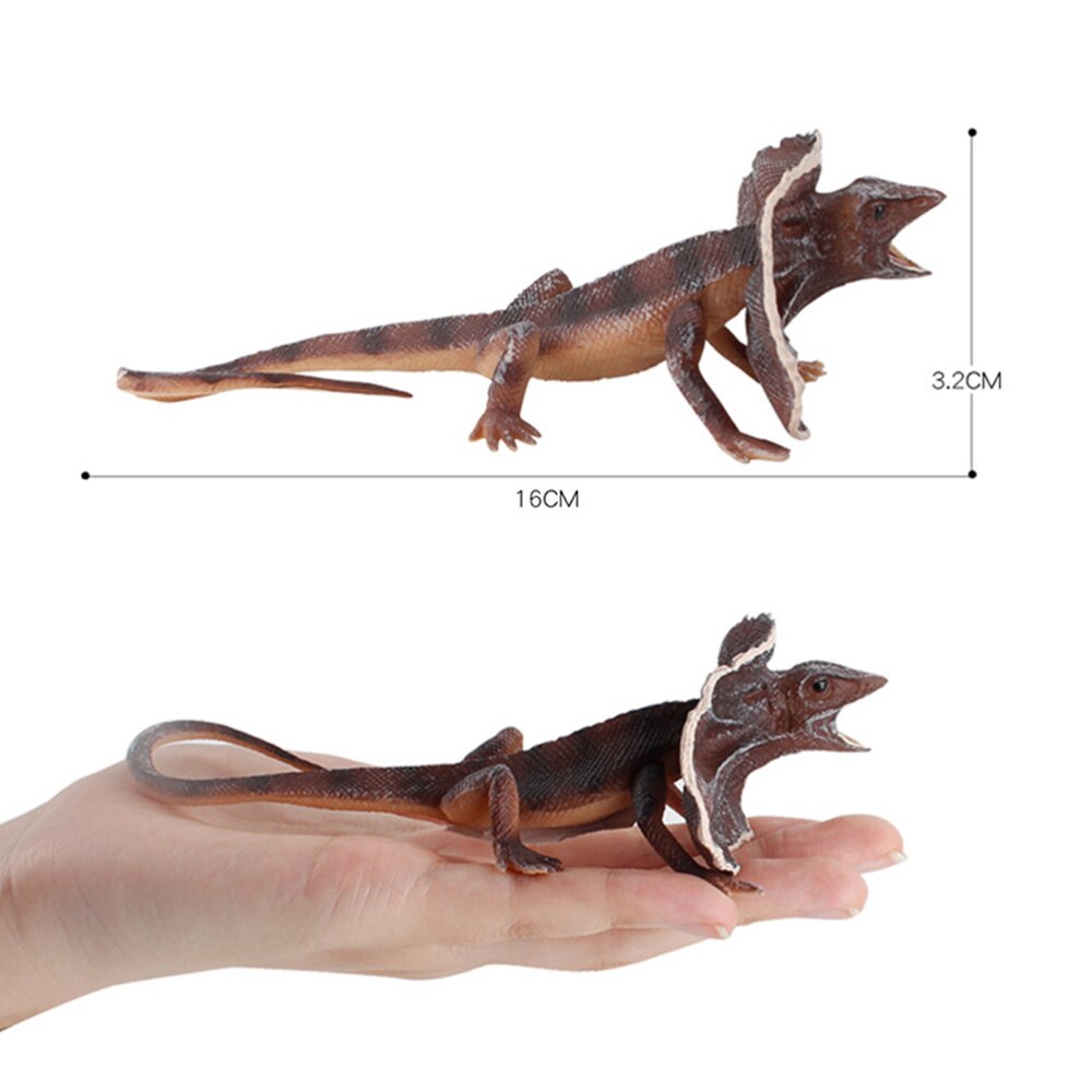 1PC Mini Lizard Ornament Frilled Lizard Model Simulation Amphibian Toy Desktop Ornament for Children Boys