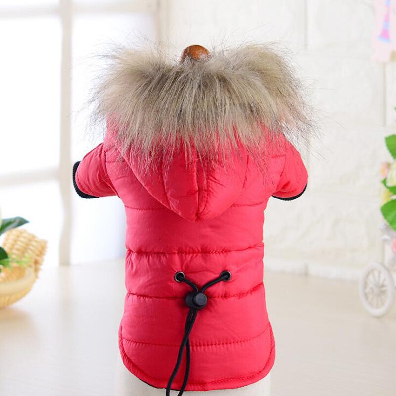 Winterkleding voor honden, warme puppy-hoodie met bontkraag, kleding voor kleine en grote honden, chihuahua, teddybeerkostuum voor katten, maat xs, s, m, xl