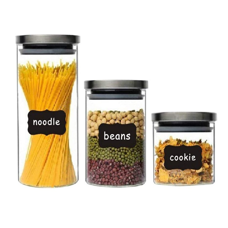 Large Size 40PCS Label Stickers Self-adhesive Spice Jar Bottles Containers Mark Sticker Free Erasable Chalkboard Labels