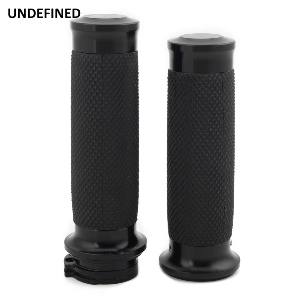 Motorrad Hand Griffe 1 Zoll 25mm Lenker Griffe Gummi Schwarz für Harley Touring Road King Softail Bobber Cafe Racer universal
