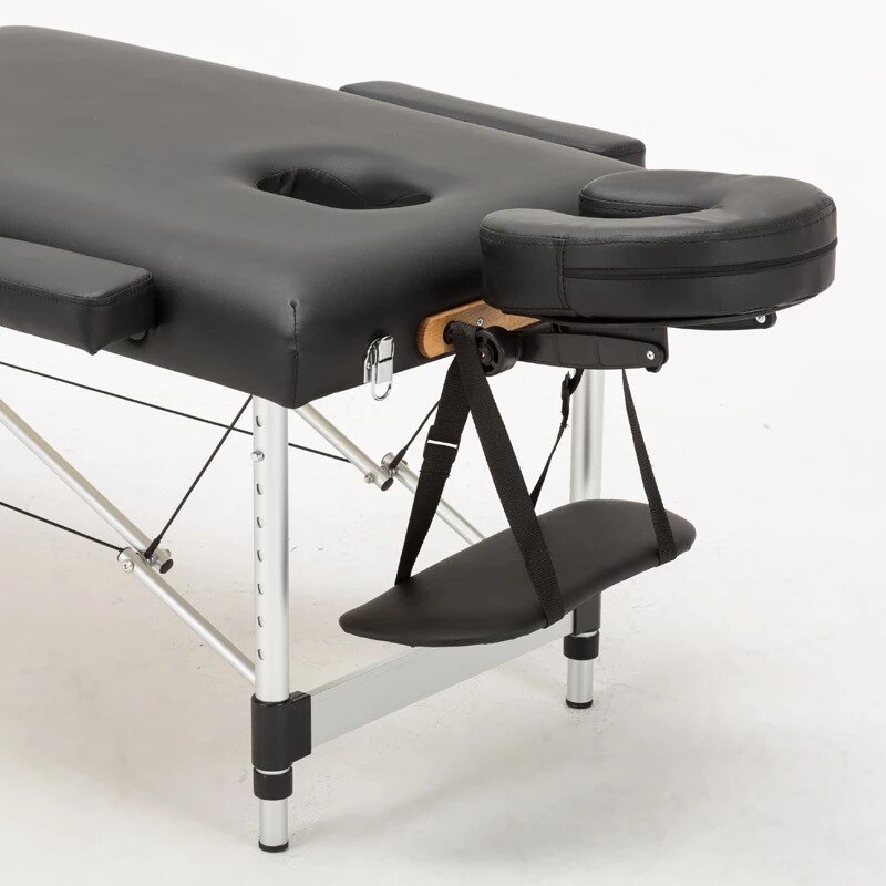U-shaped pillow with adjustable bracket special for SPA massage bed leather U pillows for lash tattoo beauty massage table: Black