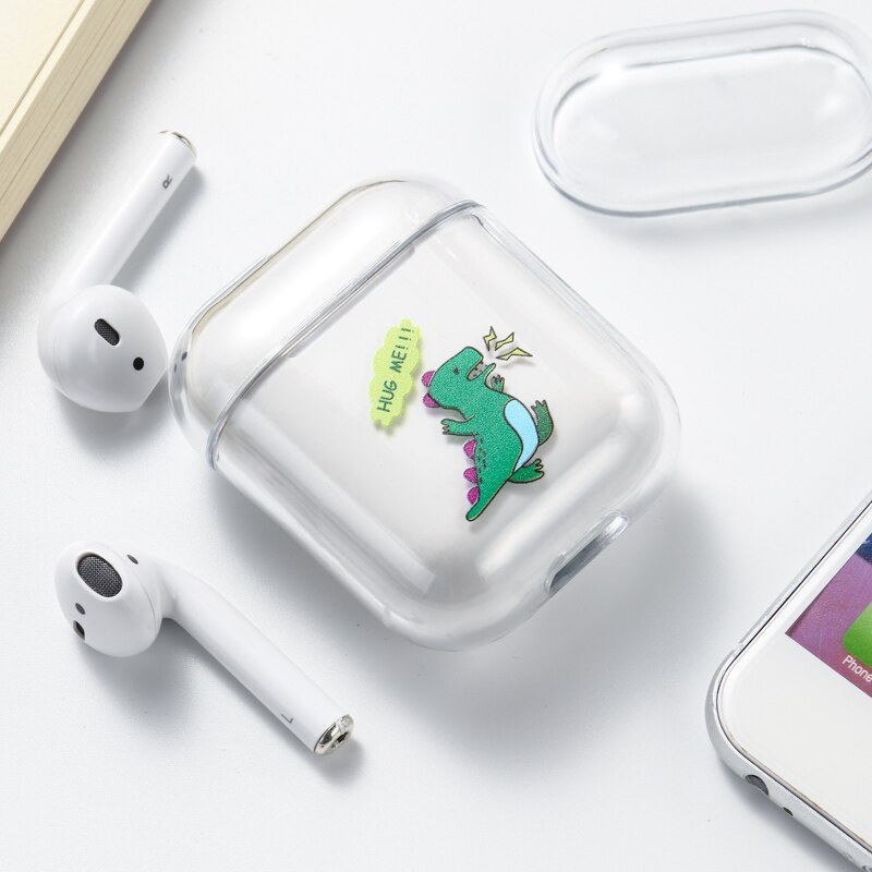 Case For Airpods Case Cute Luxury Lovely Heart Painted Transparent Hard Case On Airpod Protective Cover for Air Pods 1 2 Case: 027