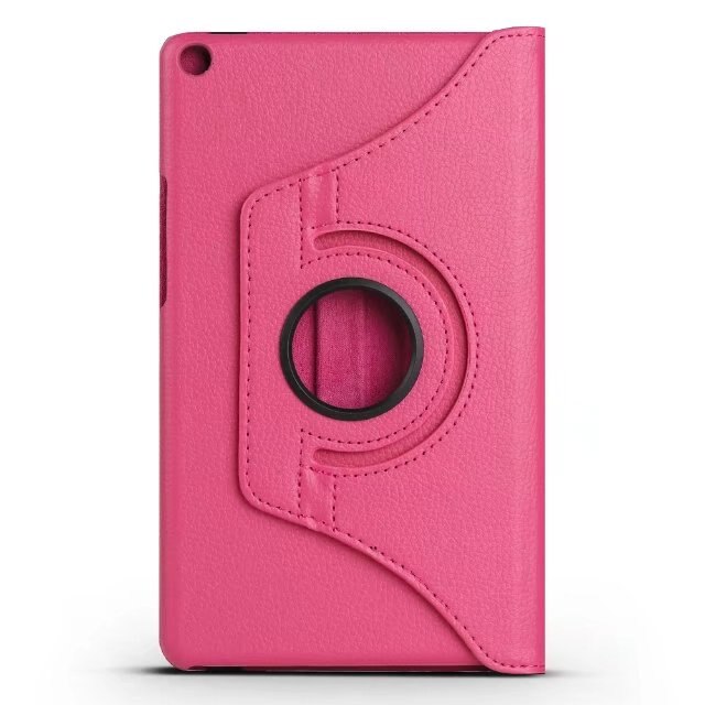 360 Rotating Case for Huawei MediaPad T3 8.0 KOB-L09 KOB-W09 Stand Smart Cover PU Case for Honor Play Pad 2 8 inch Tablet Case: Rose Red