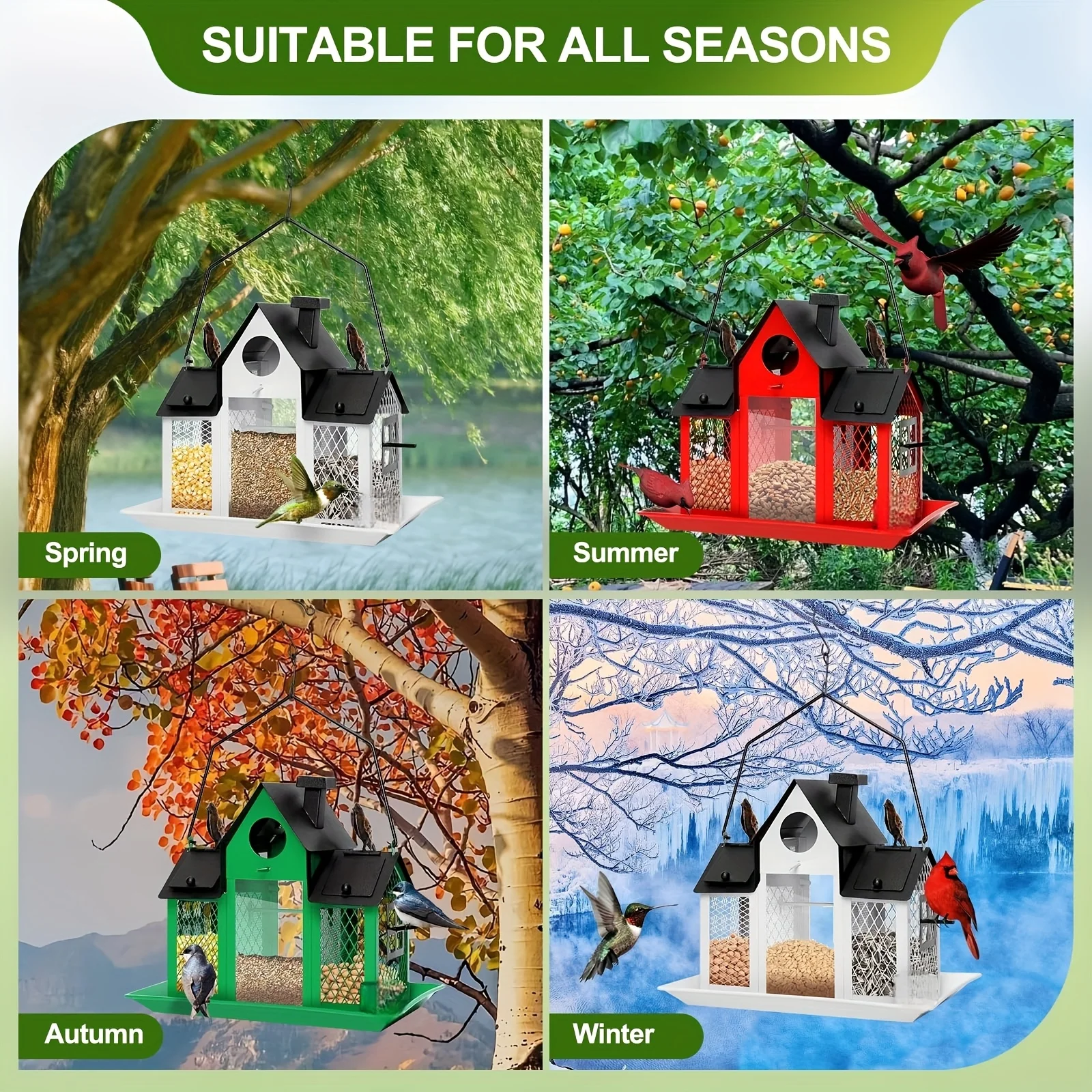 1 stuks wilde vogelvoeder, gebruikt voor het ophangen van buiten, vogelnest metalen gaas wilde vogelvoeder met grote capaciteit
