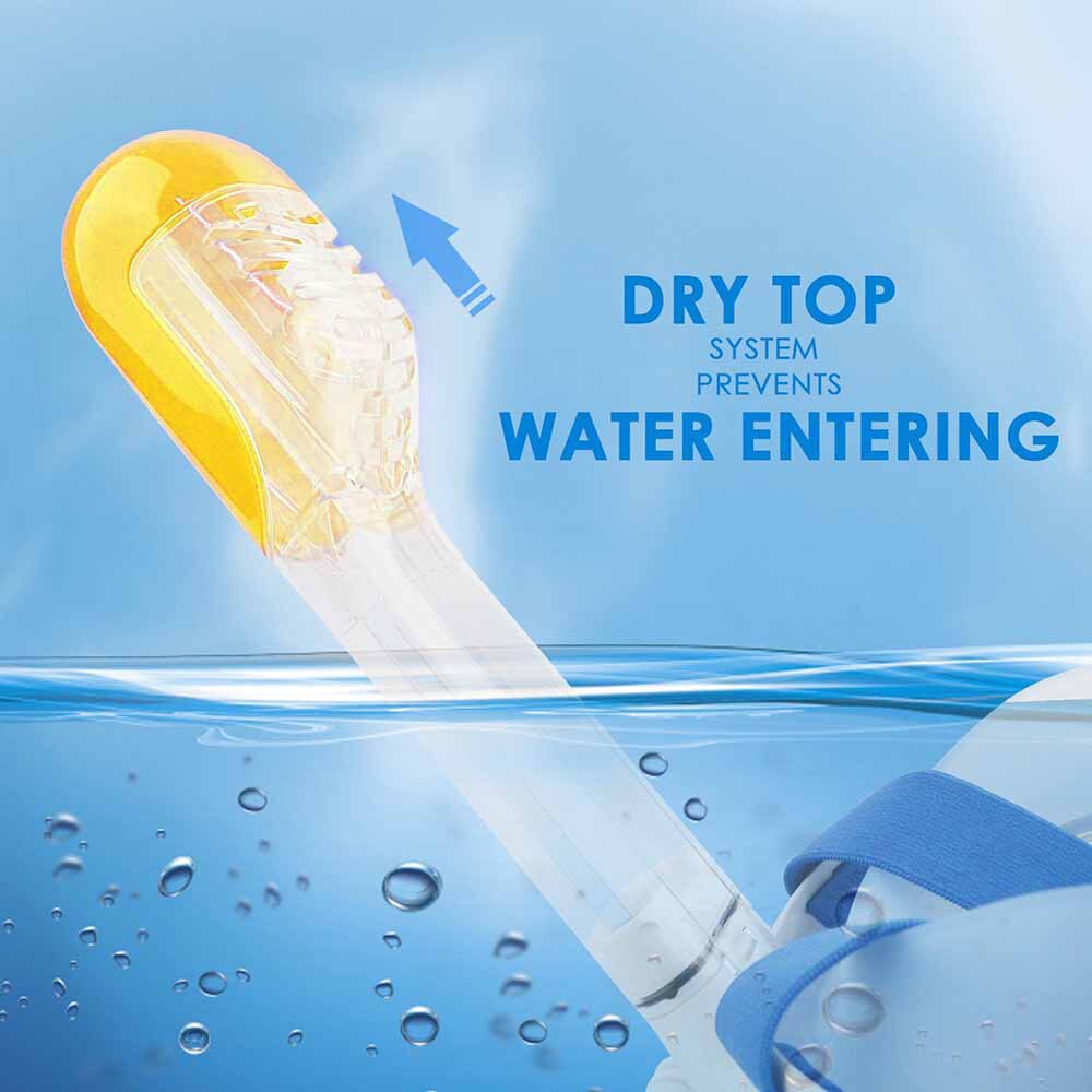 SMACO Diving Mask Snorkel Mask Full Face Scuba 180 Degree View Snorkeling Goggle Dry Top Set Anti-fog for Kids Adults