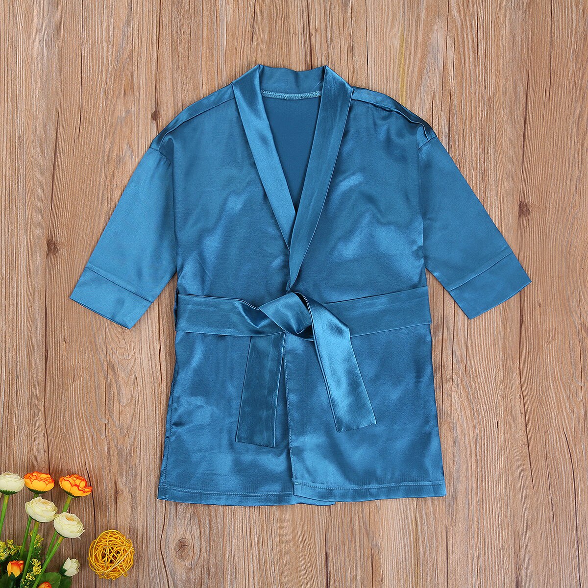 Peuter Kind Baby Jongens Meisjes Badjas 2 Stuk Outfit Set Lange Mouw Effen Kleur Gewaad En Riem Set Nachtkleding homewear Kleding