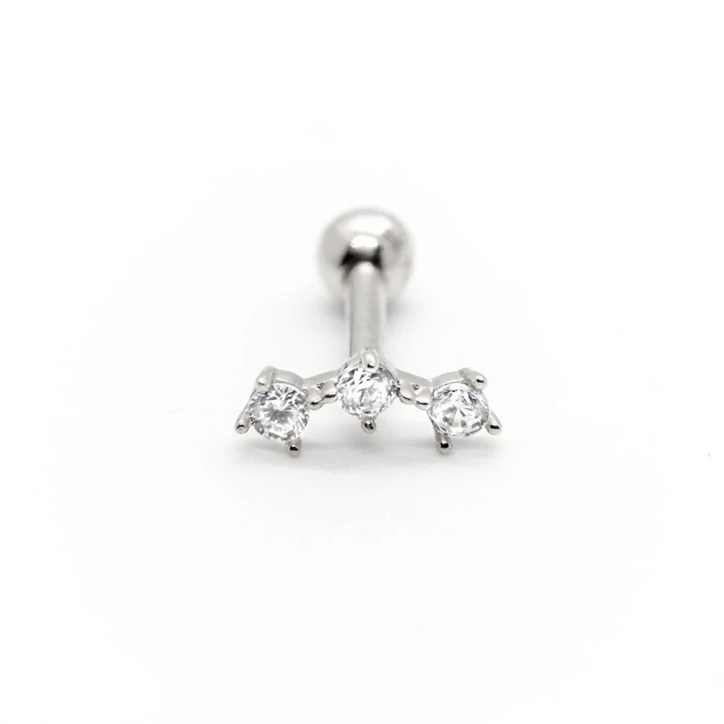 Pendientes de Piercing para mujer y Chica, pendientes minimalistas de Plata de Ley 925 con 1 Uds. De tuerca pequeña para de aniversario: 7 silver