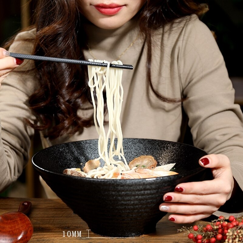 8 tommer japansk ramen instant noodle skål stor keramisk salatskål frugt skål suppe spaghetti pasta mikrobølgeovn bordservice