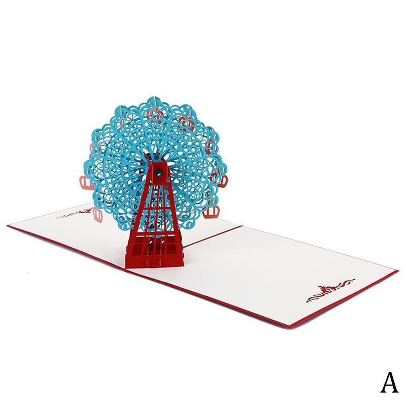 Anniversaire musique lumière carte de voeux noël et voeux 3D carte stéréo année F0W3: A