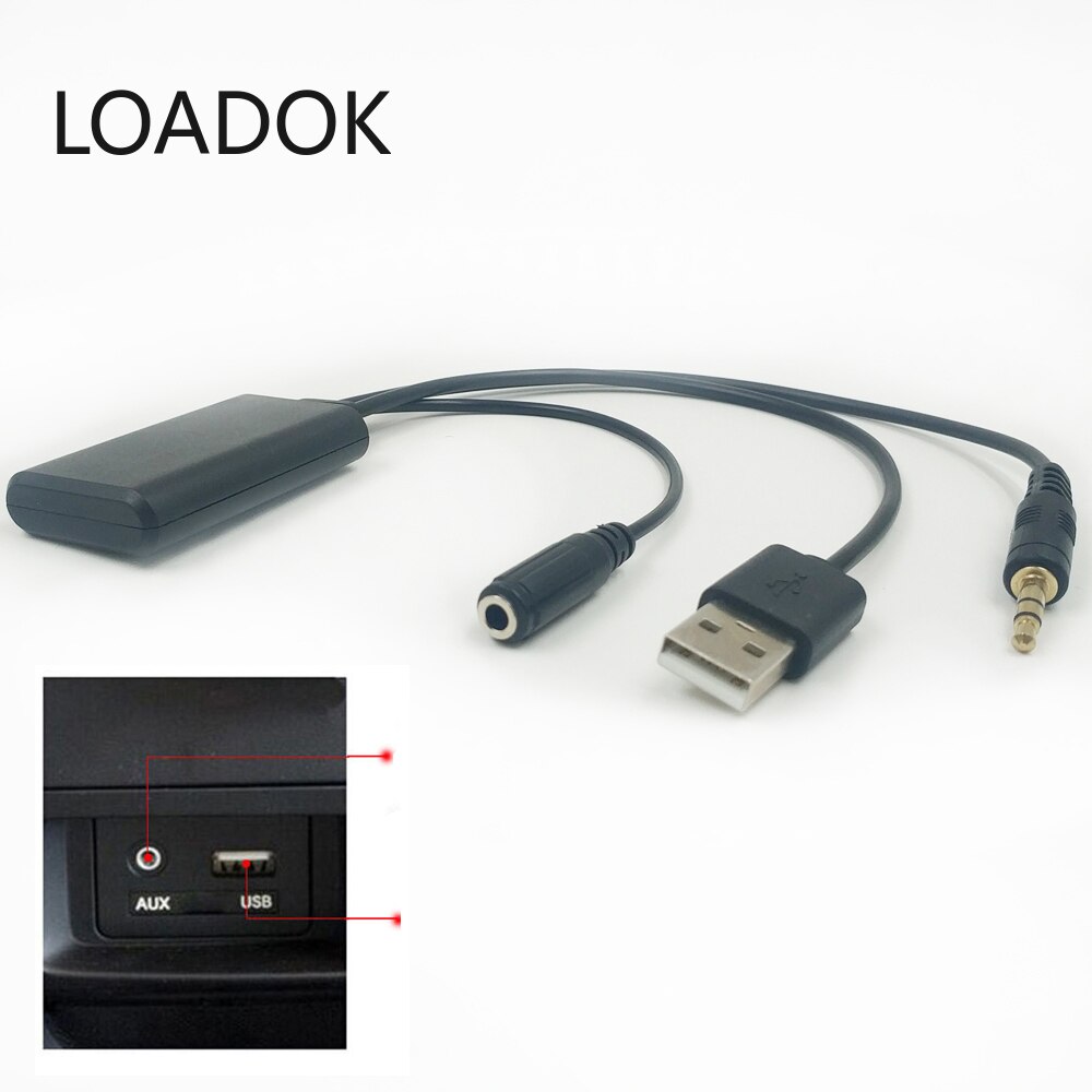 Adaptador de micrófono manos libres para coche, Cable de Audio Aux/USB Bluetooth 300, 3,5 CM, Bluetooth 5,0