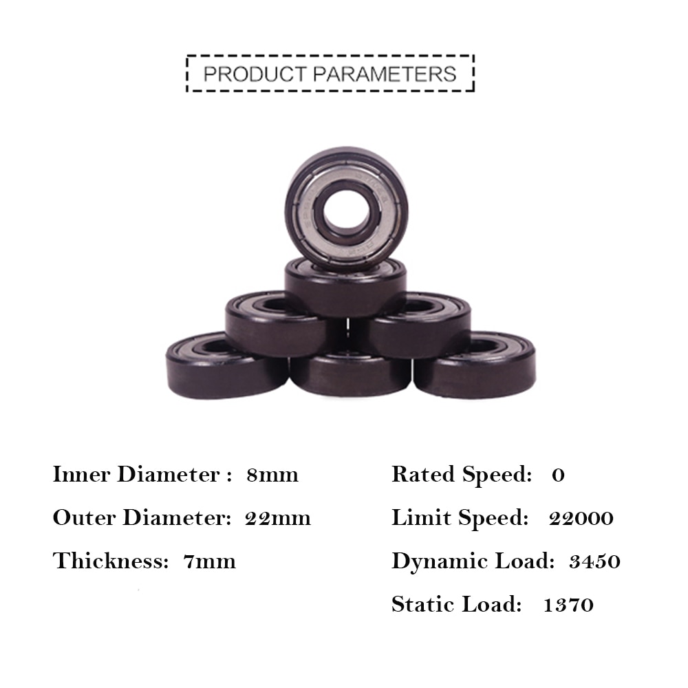 8 x abec -11 608zz 2rs profession skateboard keramiske lejer scooter rullelejer leje tilbehør 2.2x 2.2 x 0.7cm
