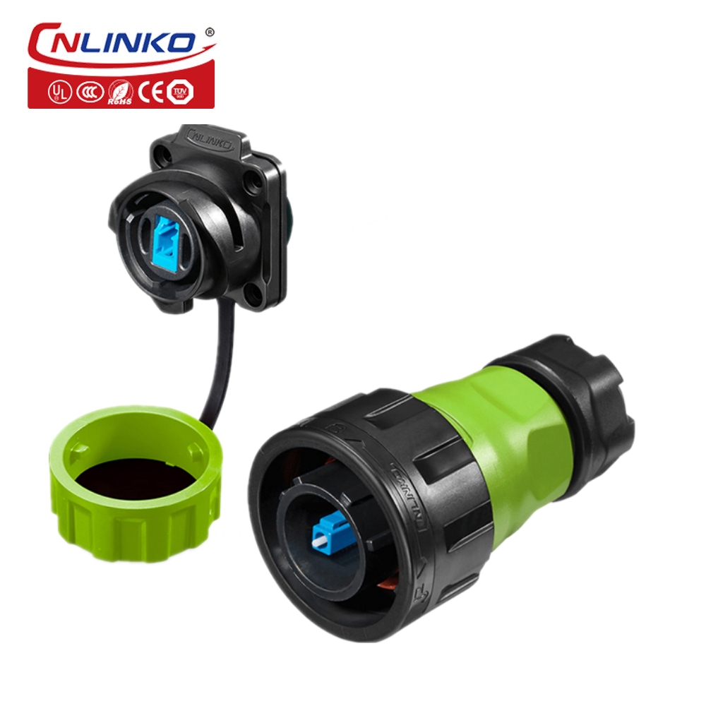 CNLINKO LC to LC Optical Fiber Connector IP68 Waterproof Single Mode Fiber Optic M24 Industrial Computer System Signal Connector: Gold