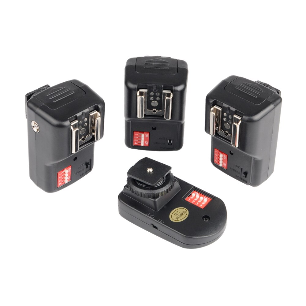 Pt -04gy 4 kanaler trådløs ekstern blitsutløser for canon nikon pentax olympus med universal 1 sender og 2 mottakere