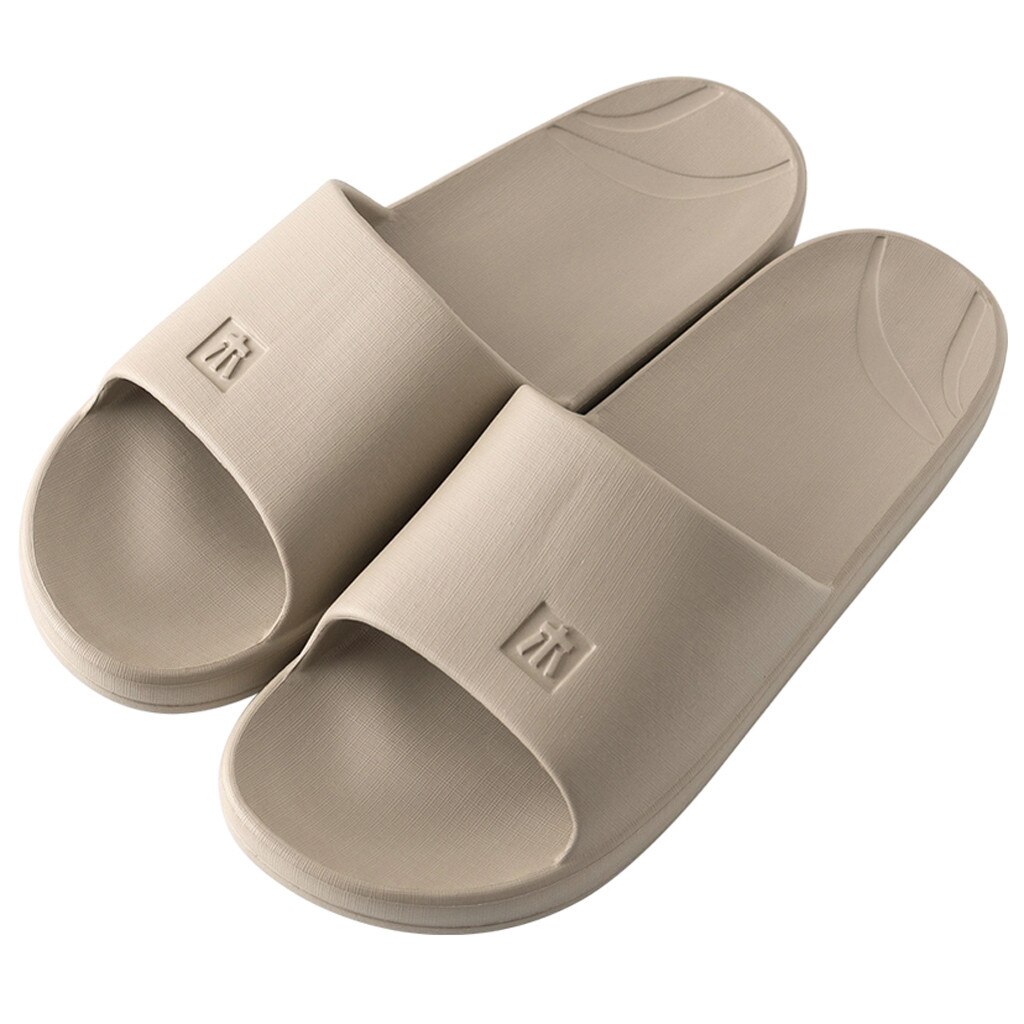 25 # Mannen Slippers Binnenshuis Slippers Solid Floor Familie Schoenen Mannelijke Zwembad Sandalen Badkamer Slippers Lichtgewicht Muilezels Strand Slides: Khaki / 42