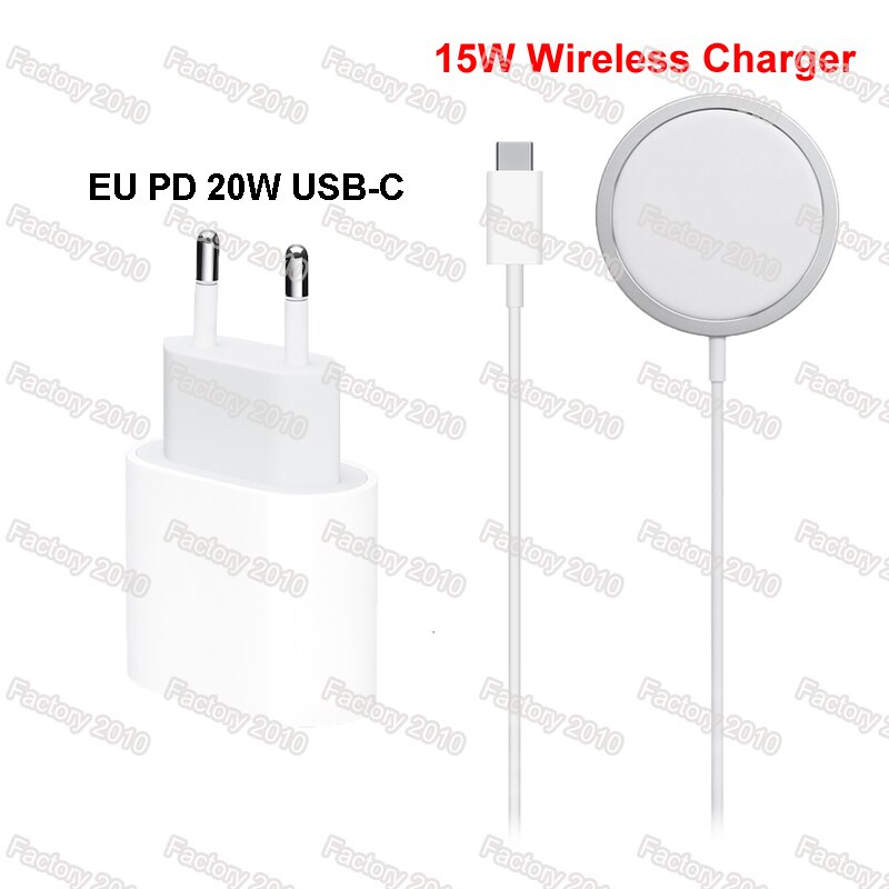 Wireless Charger Magnetic Adsorption 15W Fast Charger For iPhone 12 Pro Max Mini 12 Pro Qi Wireless Chargers PD 20W EU US Plug: EU20W and 15W