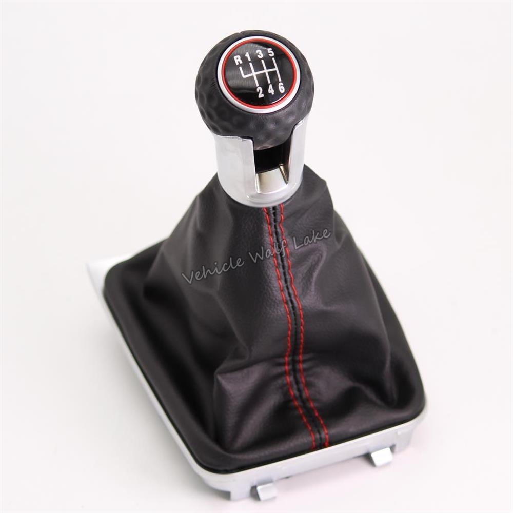 For VW Golf 7 A7 MK7 For GTI GTD Car 5 / 6 Speed Car Gear Stick Level Shift Knob With Leather Boot