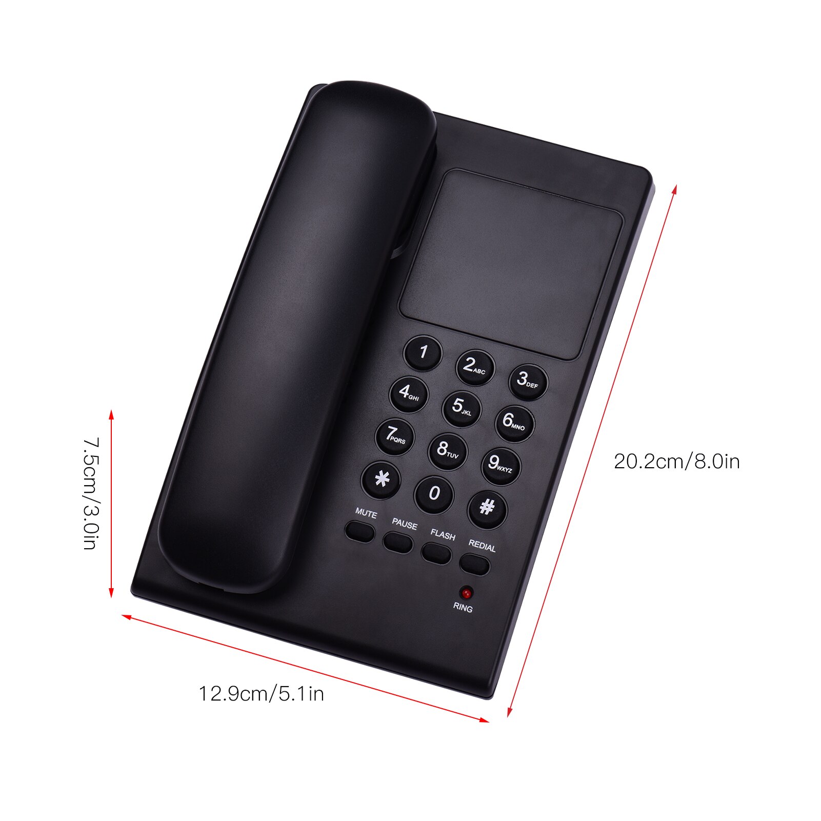 Corded Phone Desk Landline Phone Wall Mountable Telephone Handset Receive Flash Mute Function Redial for Hotel Office Home