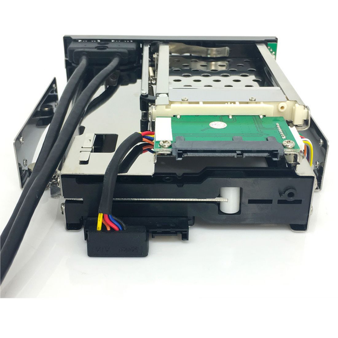 Optical Dual Bay Tray Less Mobile Rack Enclosure For 2.5 Inch 3.5 Inch SATAT III HDD SSD (2 Port USB 3.0 Hub Optional ) Desktop