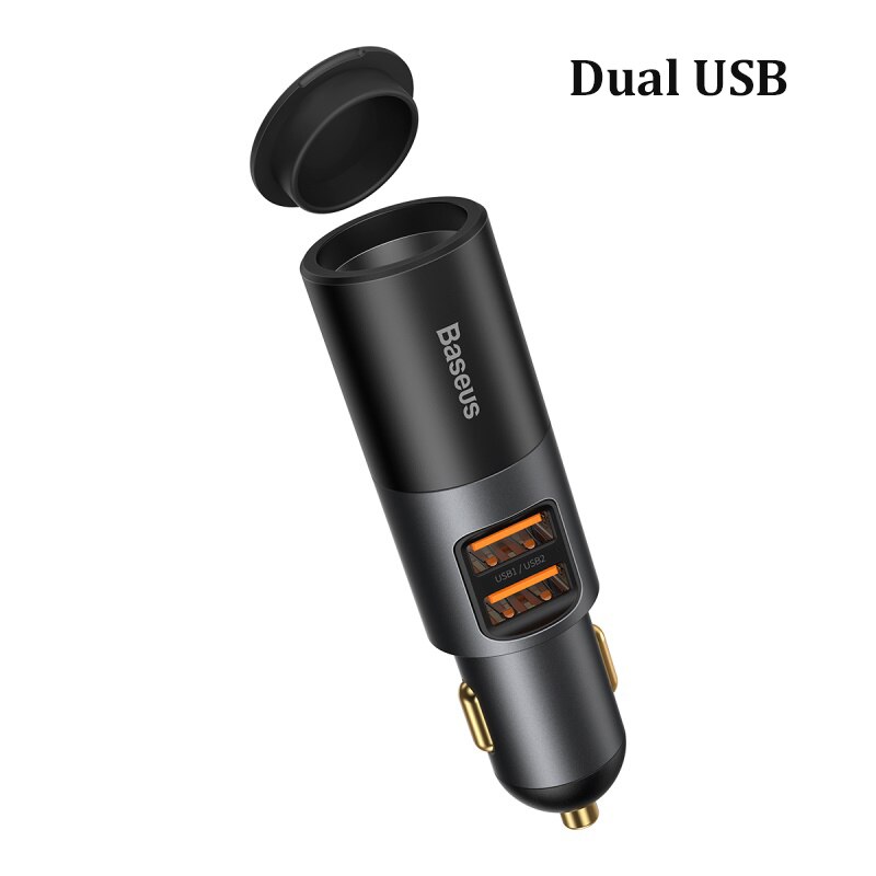 Baseus 120W Auto Ladung Schnell Ladegerät mit Zigarette Leichter Telefon ladegerät Arbeit mit Auto von 12V zu 24V Für IPhone Huawei Samsung: Dual USB