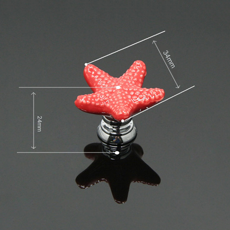 Perilla de puerta de estilo estrella de mar, tirador para cajón, muebles, habitación, niños, armario, pomos adecuados