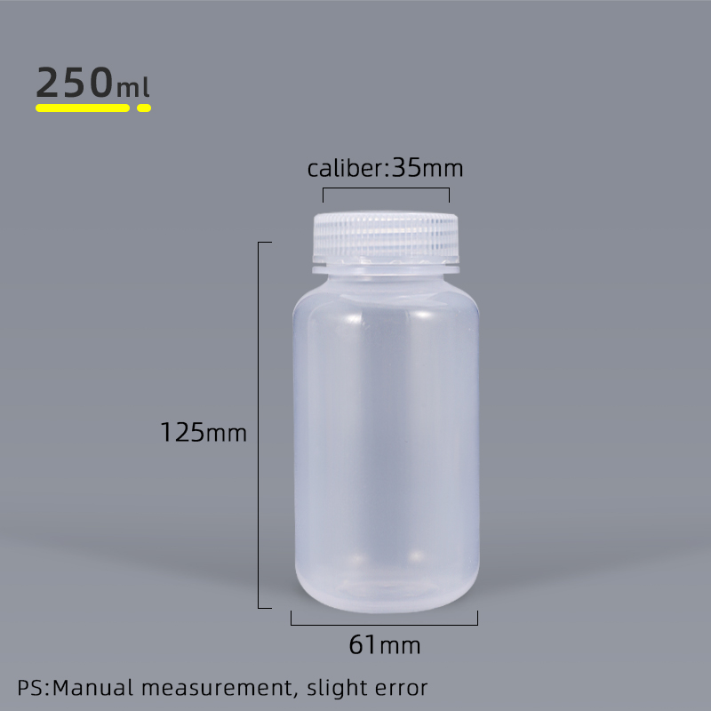 UMETASS Empty Plastic Bottle with Lid Food Grade cosmetic container travel Refillable Bottle 20ml/30ml/40ml/100ml/250m/500ml: 250ML-clear-PP