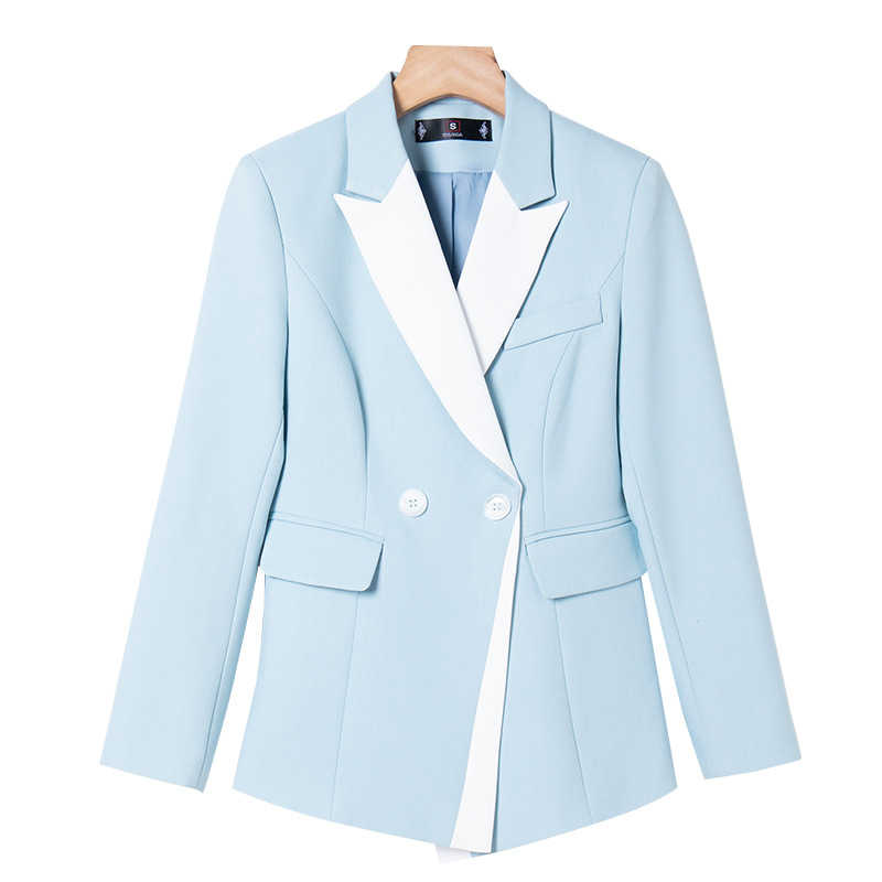Conjunto de traje de Color de contraste rojo, amarillo y azul, de otoño 2023, nuevas chaquetas ajustadas de oficina para mujer, trajes con pantalones pitillo de cintura alta a la