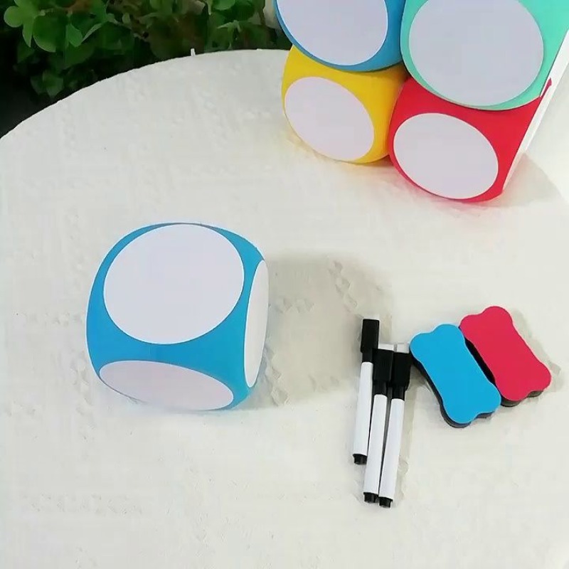 Cube Effaçable à Sec de 4x4 Pouces pour la Pratique des Mathématiques, Écriture de Tableau Blanc Répétable