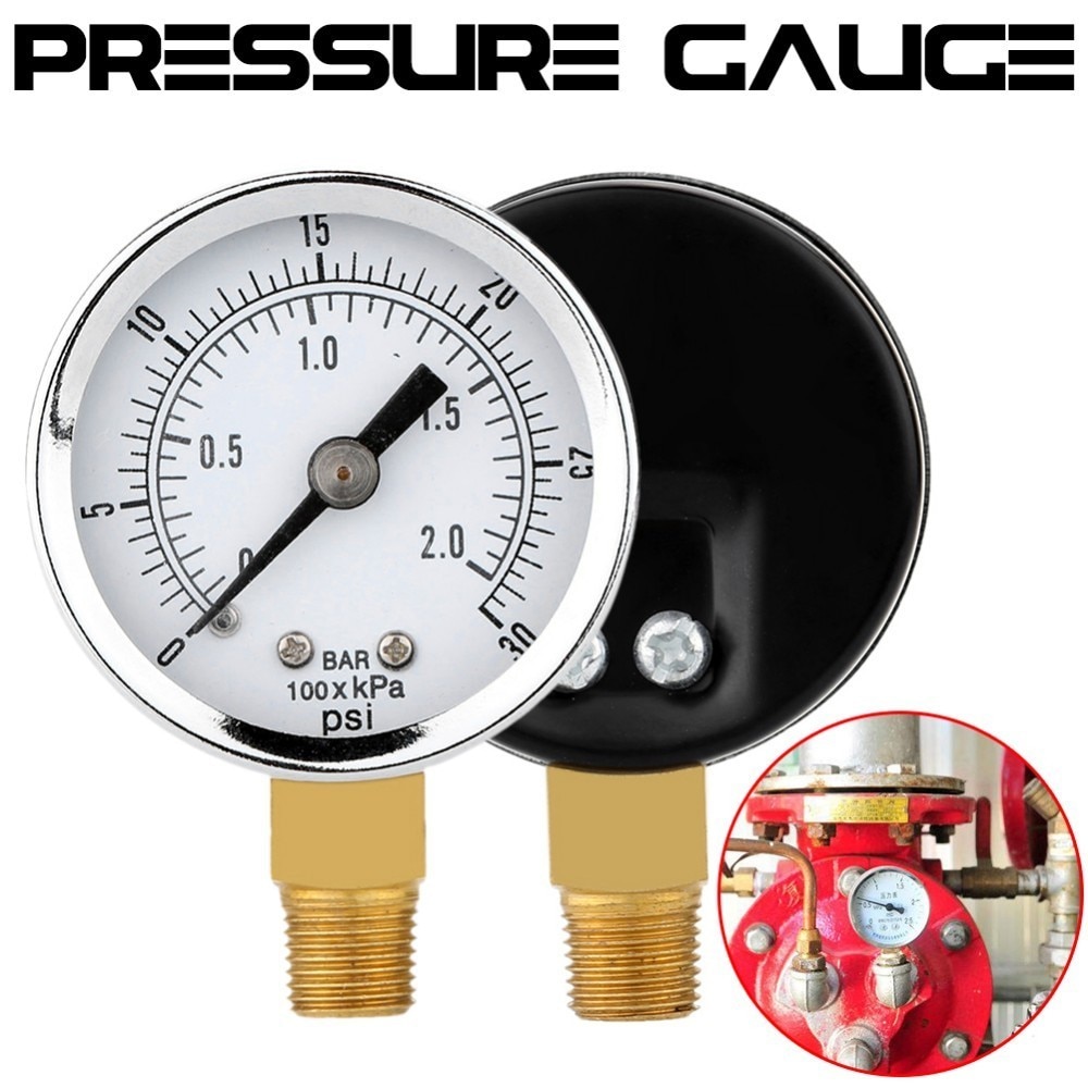 Vakuum manometer mini skive luft vakuum trykkmåler måler stabil ytelse trykkmåler dobbel skala 0-30 psi