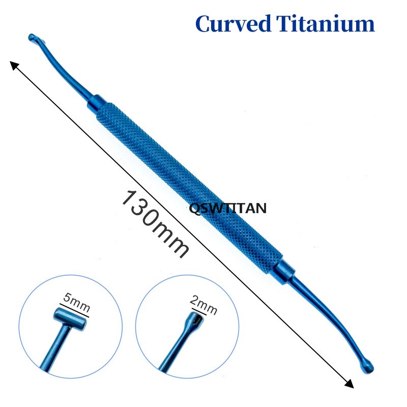 Ophthalmic Instruments Double-ended Scleral Depressor with Pocket clip Ophthalmic Pet Surgical Instruments: 1pcs  curved