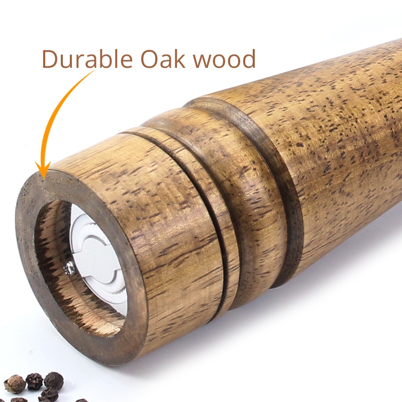 Salz und Pfeffer Mühle, Holz Pfeffer Schüttler mit Stark Einstellbare Keramik Grinder mit ersatz Keramik Rotor-küche zubehör