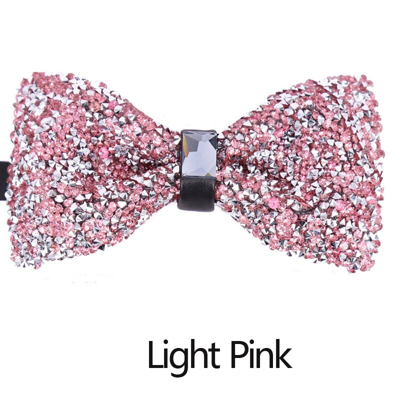 Pajarita de diamantes para hombre, lazo con cuello de cristal brillante, lazo de lujo para boda, banquete, , nudo de mariposa ostentoso, corbatas de novio: 9