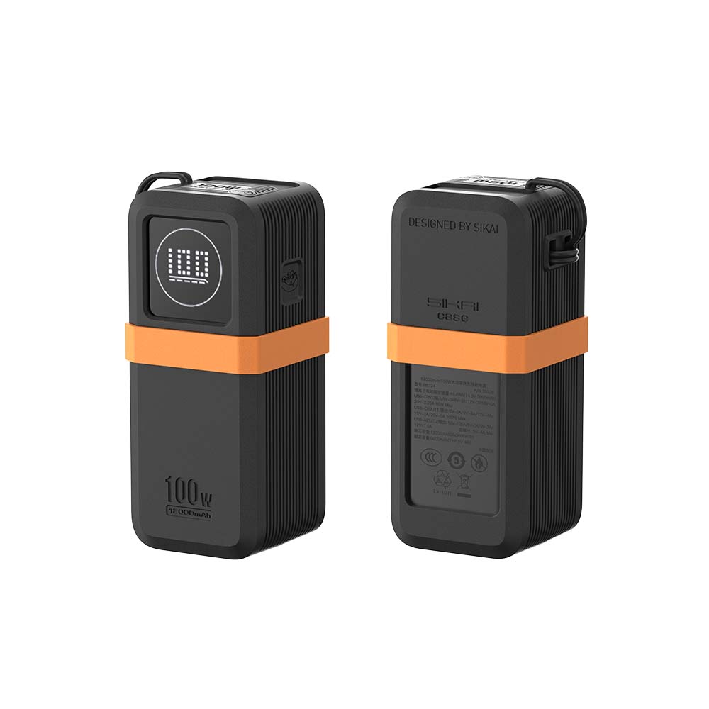 For Ugreen 130W/100W 20000mAh Power Bank Portable Travel-Friendly With Data Cable Storage & Anti Silicone Case: PURPLE