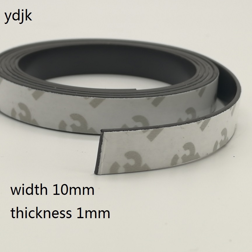 1 Meter/partij Anisotrope Rubber Magneet 10*1 Mm Zelfklevende Flexibele Magnetische Strip Tape Breedte 10Mm Dikte 1mm 10Mm X 1 Mm