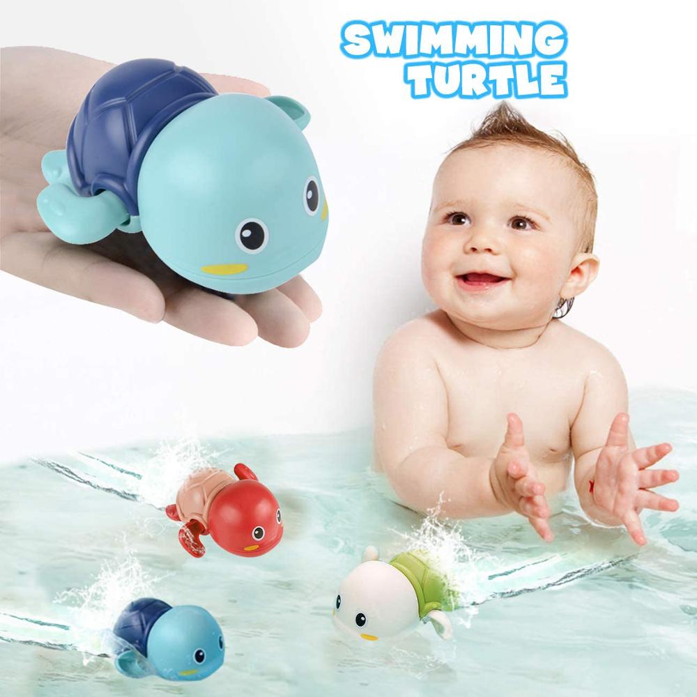 Single Cute Cartoon Animal Tortoise Classic Baby Water Toys Infant Swim Turtle Wound-up Chain Clockwork Kids baby Bath Toys