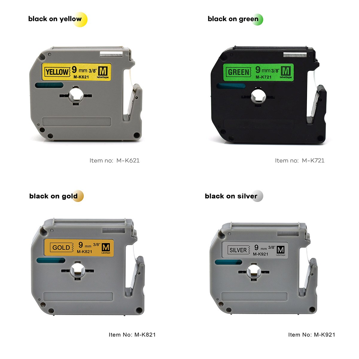 9 Mm Multicolor Label Tapes Als M-K121 M-K221 MK221 Mk 421 Mk521 Mk-621 Compatibel Brother P-Touch Label Printer Voor PT-80 PT-70