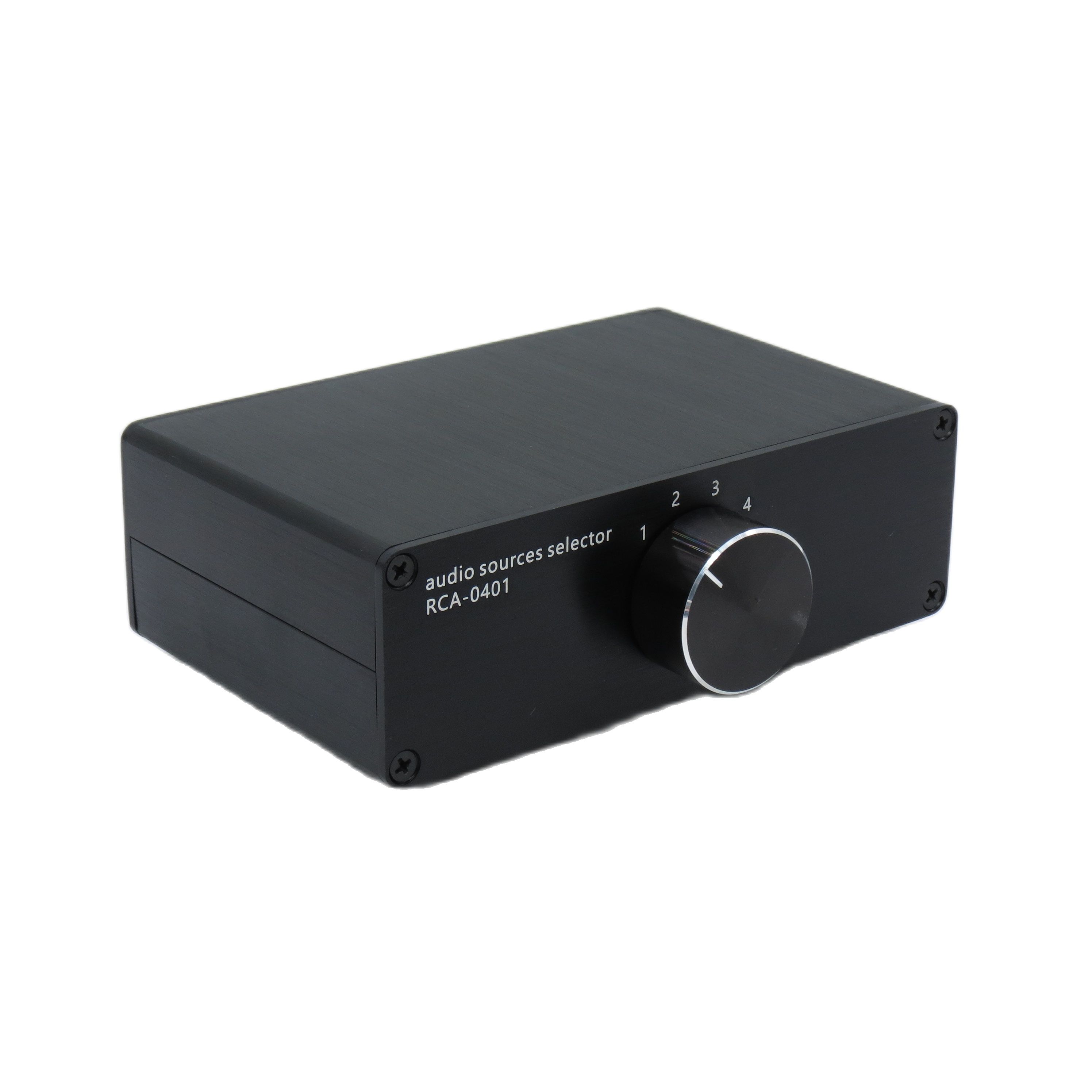 4 (1)IN 1 (4)OUT 4 way audio INPUT RCA signal cable splitter selector switcher switch schalter Source connector audio selector: 4 (1)IN 1 (4)OUT